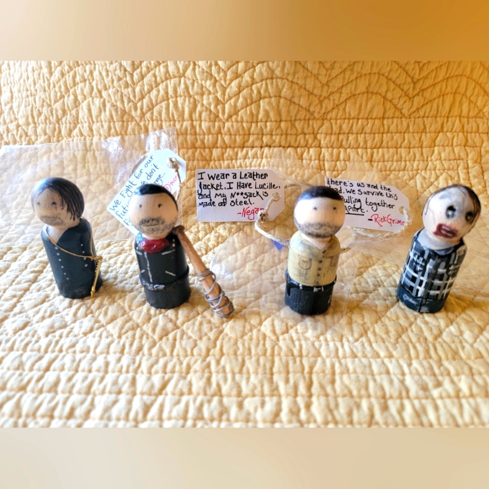 Walking Dead Peg Dolls Handmade Hand Painted